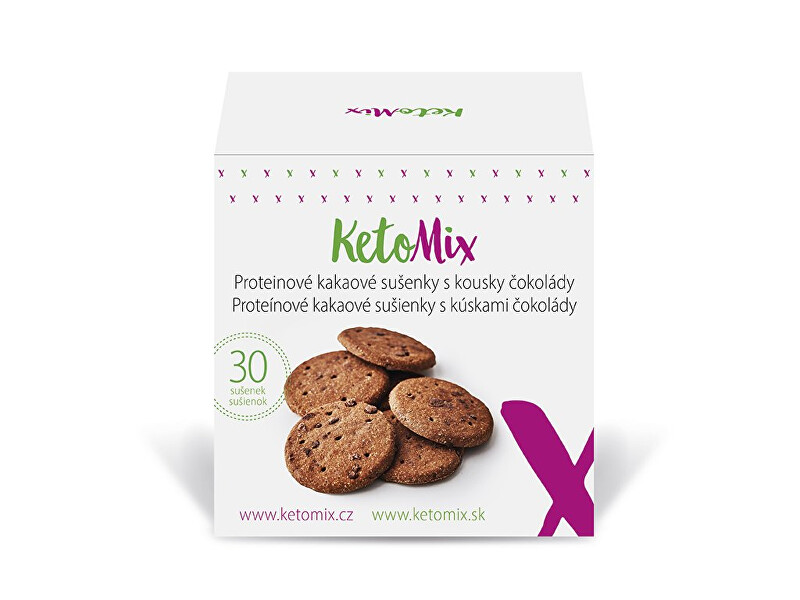 Zobrazit detail výrobku KetoMix Proteinové kakaové sušenky s kousky čokolády (30 sušenek) Zobrazit detail výrobku KetoMix Proteinové kakaové sušenky s kousky čokolády (30 sušenek)