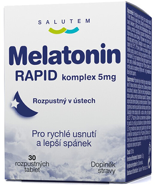 Zobrazit detail výrobku SALUTEM Pharma Melatonin Rapid komplex 5 mg 30 tablet Zobrazit detail výrobku SALUTEM Pharma Melatonin Rapid komplex 5 mg 30 tablet