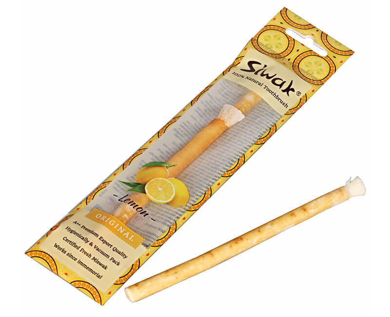 Zobrazit detail výrobku Siwak přírodní zubní kartáček s příchutí citrónu 1 ks Zobrazit detail výrobku Siwak přírodní zubní kartáček s příchutí citrónu 1 ks