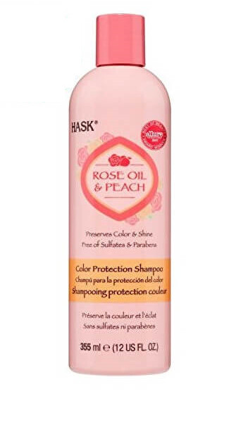 Zobrazit detail výrobku Hask Šampon pro barvené vlasy - růž.olej-broskev 355 ml Zobrazit detail výrobku Hask Šampon pro barvené vlasy - růž.olej-broskev 355 ml