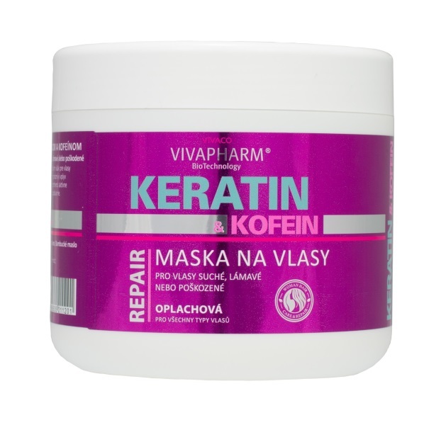 Zobrazit detail výrobku Vivapharm Keratinová regenerační vlasová maska s kofeinem pro ženy 600 ml Zobrazit detail výrobku Vivapharm Keratinová regenerační vlasová maska s kofeinem pro ženy 600 ml