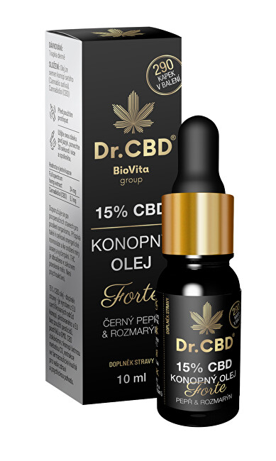 Zobrazit detail výrobku Dr. CBD 15% CBD konopný olej Forte s černým pepřem a rozmarýnem 10 ml Zobrazit detail výrobku Dr. CBD 15% CBD konopný olej Forte s černým pepřem a rozmarýnem 10 ml
