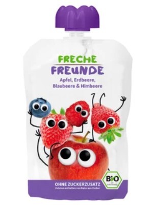 Zobrazit detail výrobku Freche Freunde BIO Ovocná kapsička Jablko, jahoda, borůvka a malina 100 g Zobrazit detail výrobku Freche Freunde BIO Ovocná kapsička Jablko, jahoda, borůvka a malina 100 g