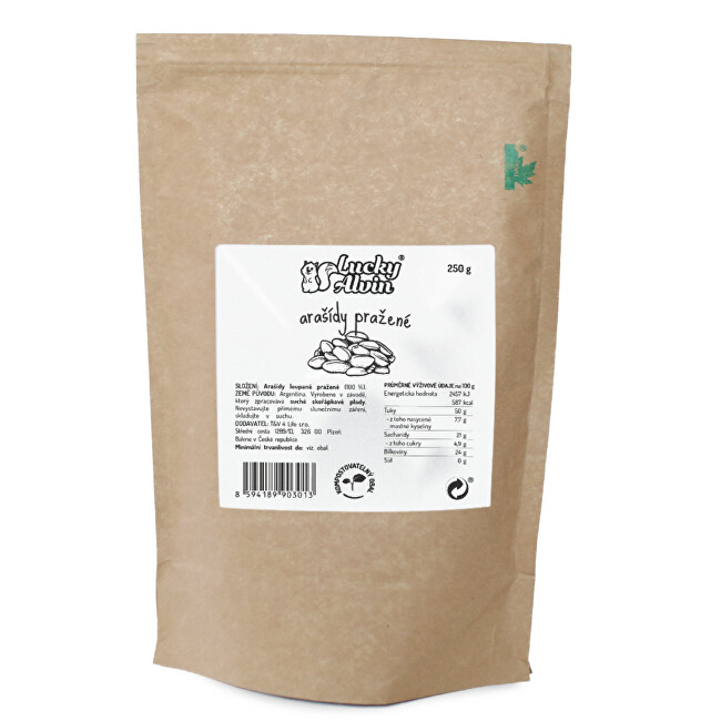 Zobrazit detail výrobku Lucky Alvin Arašídy pražené 250 g Zobrazit detail výrobku Lucky Alvin Arašídy pražené 250 g