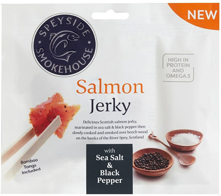 Zobrazit detail výrobku Speyside Salmon Speyside Salmon (losos) Jerky Pepper 30g Zobrazit detail výrobku Speyside Salmon Speyside Salmon (losos) Jerky Pepper 30g