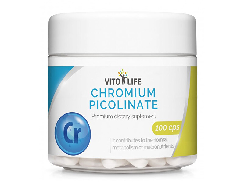 Zobrazit detail výrobku Vito life Chrom pikolinát 200 ?g, 100 tobolek Zobrazit detail výrobku Vito life Chrom pikolinát 200 ?g, 100 tobolek