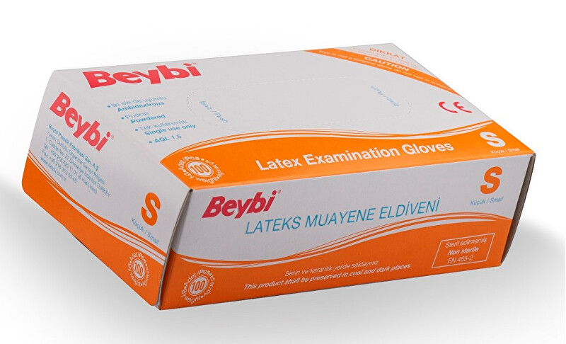 Beybi Rukavice latex S 100 ks