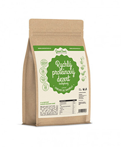 Zobrazit detail výrobku GreenFood Nutrition Rychlý proteinový dezert jablko se skořicí 400 g Zobrazit detail výrobku GreenFood Nutrition Rychlý proteinový dezert jablko se skořicí 400 g