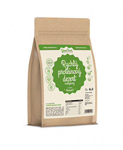 Zobrazit detail výrobku GreenFood Nutrition Rychlý proteinový dezert mango 400 g Zobrazit detail výrobku GreenFood Nutrition Rychlý proteinový dezert mango 400 g