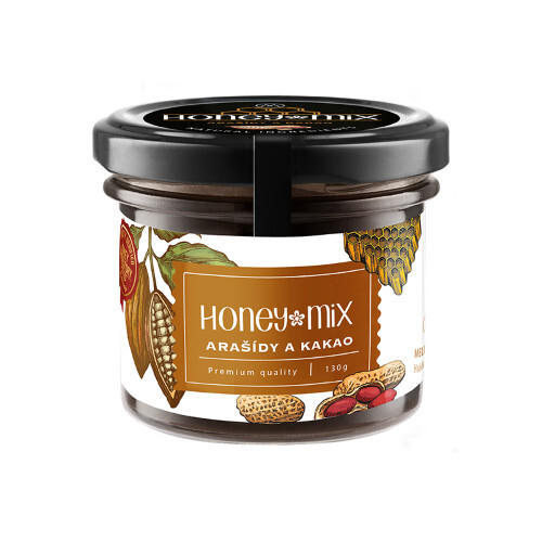 Zobrazit detail výrobku HoneyMix Med s arašídy a kakaem 130 g Zobrazit detail výrobku HoneyMix Med s arašídy a kakaem 130 g