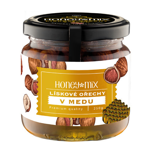 Zobrazit detail výrobku HoneyMix Lískové ořechy v medu 250 g Zobrazit detail výrobku HoneyMix Lískové ořechy v medu 250 g