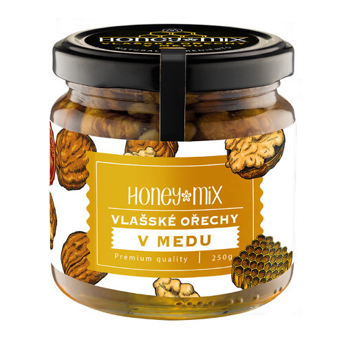 Zobrazit detail výrobku HoneyMix Vlašské ořechy v medu 250 g Zobrazit detail výrobku HoneyMix Vlašské ořechy v medu 250 g
