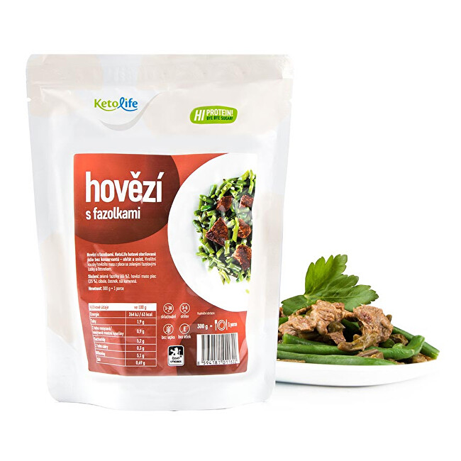 Zobrazit detail výrobku KetoLife Hotové jídlo - Hovězí s fazolkami - 1 porce Zobrazit detail výrobku KetoLife Hotové jídlo - Hovězí s fazolkami - 1 porce