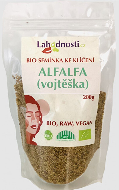 Zobrazit detail výrobku Lahodnosti Alfalfa (vojtěška) BIO - semínka ke klíčení 400 g Zobrazit detail výrobku Lahodnosti Alfalfa (vojtěška) BIO - semínka ke klíčení 400 g