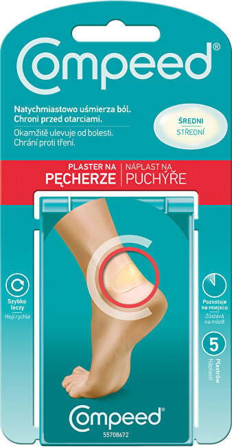 Zobrazit detail výrobku QUIES COMPEED Náplast na puchýře střední 5 ks Zobrazit detail výrobku QUIES COMPEED Náplast na puchýře střední 5 ks