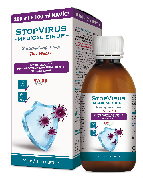 Zobrazit detail výrobku Simply You STOPVIRUS Medical sirup Dr. Weiss 200+100 ml NAVÍC Zobrazit detail výrobku Simply You STOPVIRUS Medical sirup Dr. Weiss 200+100 ml NAVÍC