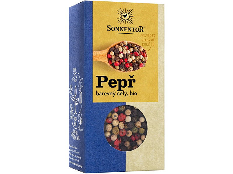 Zobrazit detail výrobku Sonnentor Bio Pepř barevný celý 50g Zobrazit detail výrobku Sonnentor Bio Pepř barevný celý 50g