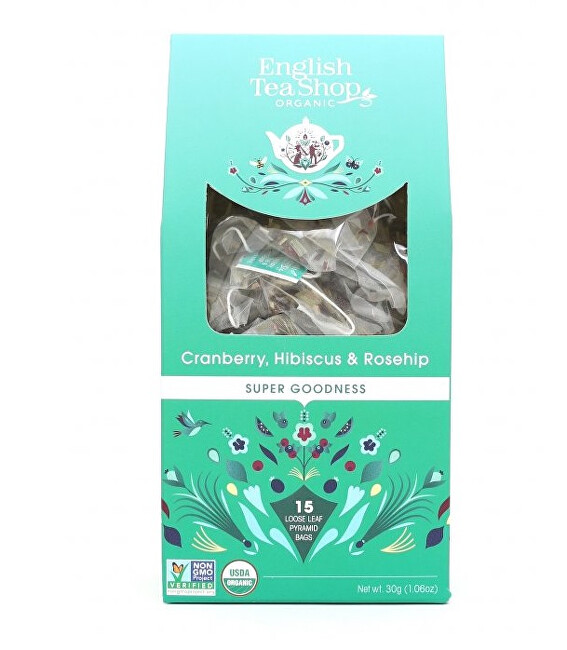 English Tea Shop Brusinka, ibišek a šípek 15 pyramidek sypaného čaje