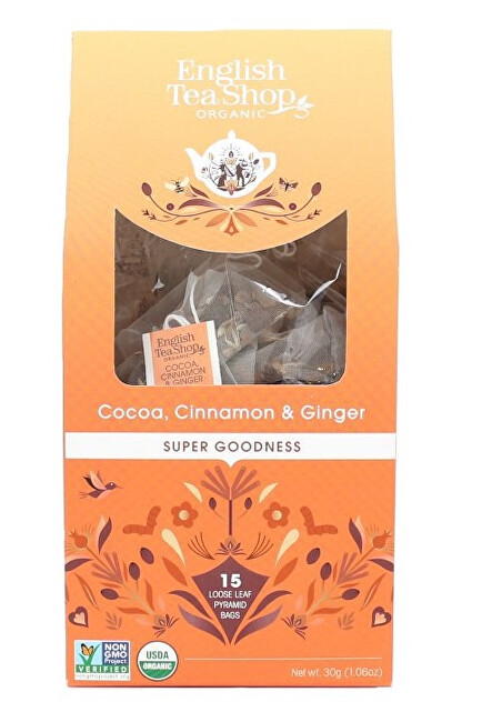 English Tea Shop Kakao, skořice a zázvor 15 pyramidek sypaného čaje