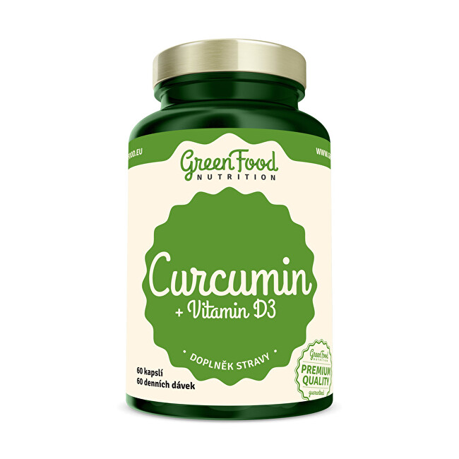 Zobrazit detail výrobku GreenFood Nutrition Curcumin + vitamín D3 60 kapslí Zobrazit detail výrobku GreenFood Nutrition Curcumin + vitamín D3 60 kapslí