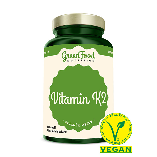 Zobrazit detail výrobku GreenFood Nutrition Vitamin K2 60 kapslí GF Zobrazit detail výrobku GreenFood Nutrition Vitamin K2 60 kapslí GF