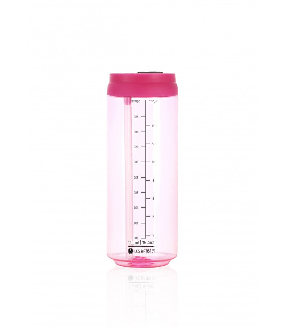 LES ARTISTES Cestovné fľaša 500 ml Transparent Pink