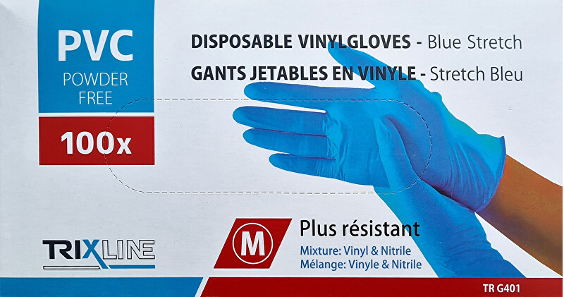 Zobrazit detail výrobku Pharma Activ Rukavice nitril/vinyl modré bez pudru M jedn. 100 ks Zobrazit detail výrobku Pharma Activ Rukavice nitril/vinyl modré bez pudru M jedn. 100 ks