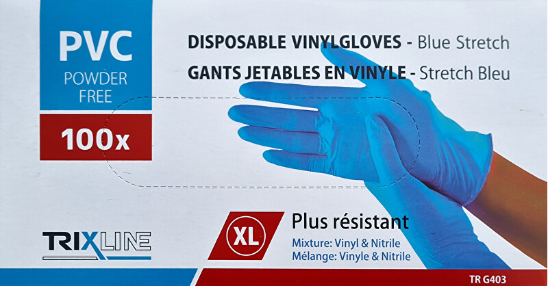 Zobrazit detail výrobku Pharma Activ Rukavice nitril/vinyl modré bez pudru XL jedn. 100 ks Zobrazit detail výrobku Pharma Activ Rukavice nitril/vinyl modré bez pudru XL jedn. 100 ks