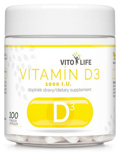 Zobrazit detail výrobku Vito life Vitamín D3 1000 IU, 100 tobolek Zobrazit detail výrobku Vito life Vitamín D3 1000 IU, 100 tobolek