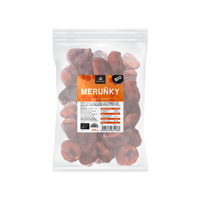 Zobrazit detail výrobku Allnature Meruňky sušené nesířené BIO 500 g Zobrazit detail výrobku Allnature Meruňky sušené nesířené BIO 500 g