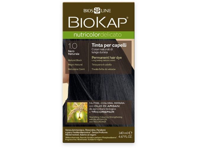 Zobrazit detail výrobku Biokap NUTRICOLOR DELICATO - Barva na vlasy - 1.00 Černá přírodní 140 ml Zobrazit detail výrobku Biokap NUTRICOLOR DELICATO - Barva na vlasy - 1.00 Černá přírodní 140 ml