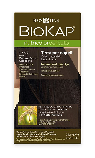 Zobrazit detail výrobku Biokap NUTRICOLOR DELICATO - Barva na vlasy - 2.90 Kaštanovo čokoládová tmavá 140 ml Zobrazit detail výrobku Biokap NUTRICOLOR DELICATO - Barva na vlasy - 2.90 Kaštanovo čokoládová tmavá 140 ml