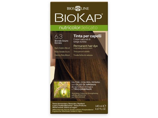 Zobrazit detail výrobku Biokap NUTRICOLOR DELICATO - Barva na vlasy - 6.30 Blond zlatá tmavá 140 ml Zobrazit detail výrobku Biokap NUTRICOLOR DELICATO - Barva na vlasy - 6.30 Blond zlatá tmavá 140 ml
