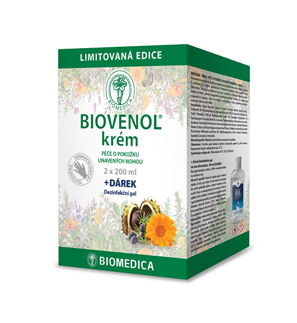 Biomedica Limitovaná edícia Biovenol krém 2 x 200 ml + DARČEK dezinfekčný gél 100 ml