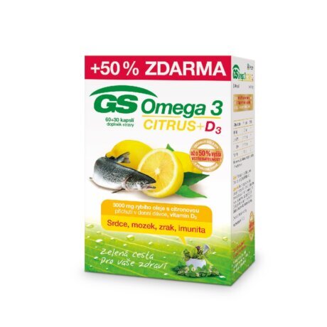 Zobrazit detail výrobku Green-Swan GS Omega 3 Citrus + D3, 60+30 kapslí Zobrazit detail výrobku Green-Swan GS Omega 3 Citrus + D3, 60+30 kapslí
