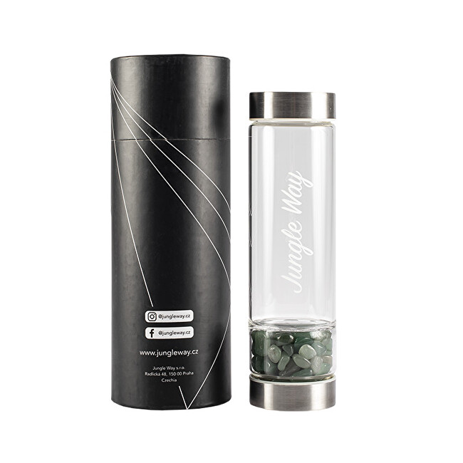 Zobrazit detail výrobku Jungle Way Designová skleněná láhev s avanturínem 480 ml Zobrazit detail výrobku Jungle Way Designová skleněná láhev s avanturínem 480 ml
