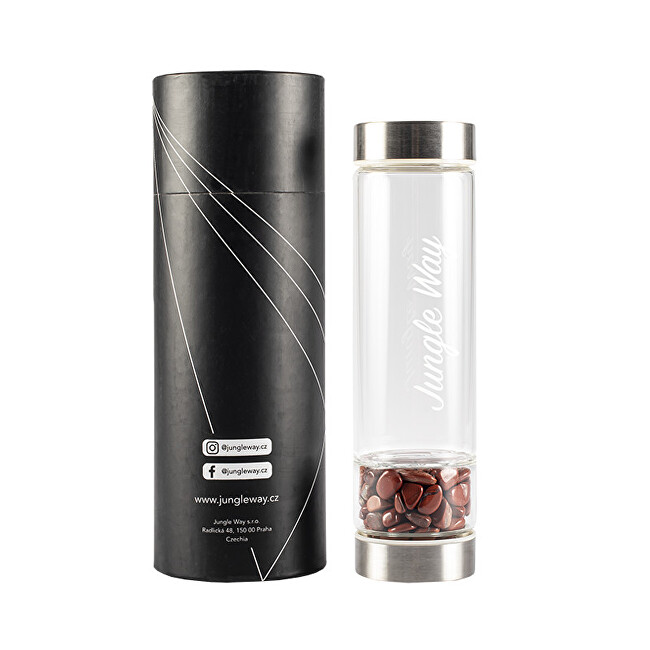 Jungle Way Dizajnová sklenená fľaša s jaspis 480 ml