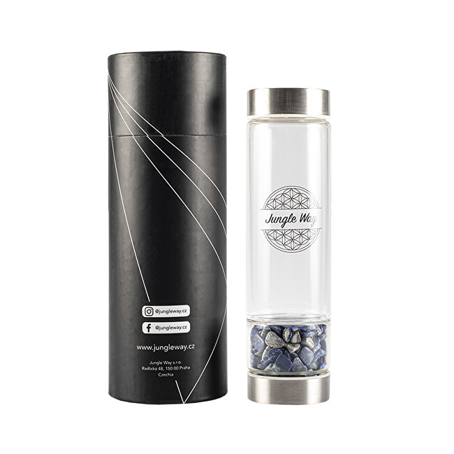 Zobrazit detail výrobku Jungle Way Designová skleněná láhev s lapisem lazuli 480 ml Zobrazit detail výrobku Jungle Way Designová skleněná láhev s lapisem lazuli 480 ml
