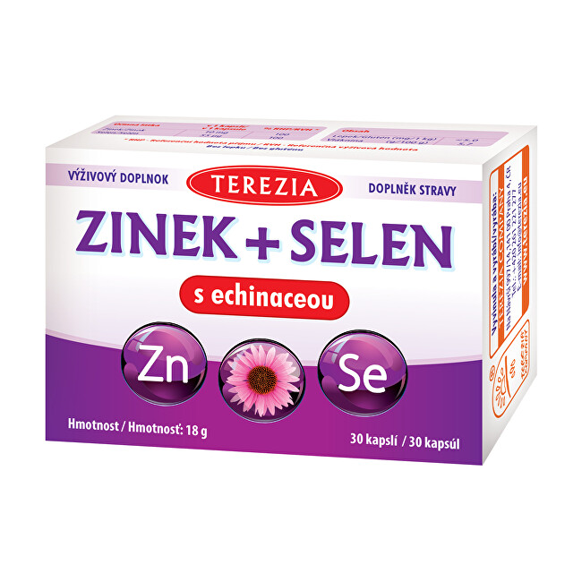 Zobrazit detail výrobku Terezia Company ZINEK + SELEN s echinaceou 30 kapslí Zobrazit detail výrobku Terezia Company ZINEK + SELEN s echinaceou 30 kapslí