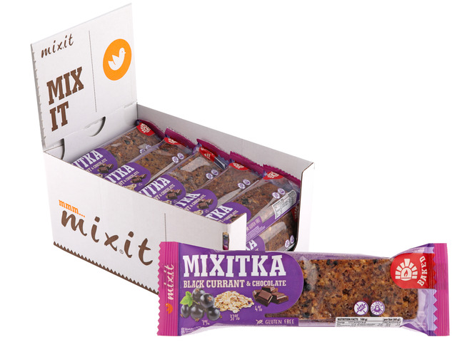 Zobrazit detail výrobku Mixit Mixitka bez lepku - Černý rybíz + čokoláda 20 ks Zobrazit detail výrobku Mixit Mixitka bez lepku - Černý rybíz + čokoláda 20 ks