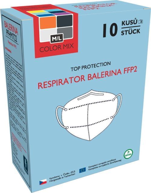 Balerina Respirátor PFHM722-FFP2 Color mix 10 ks