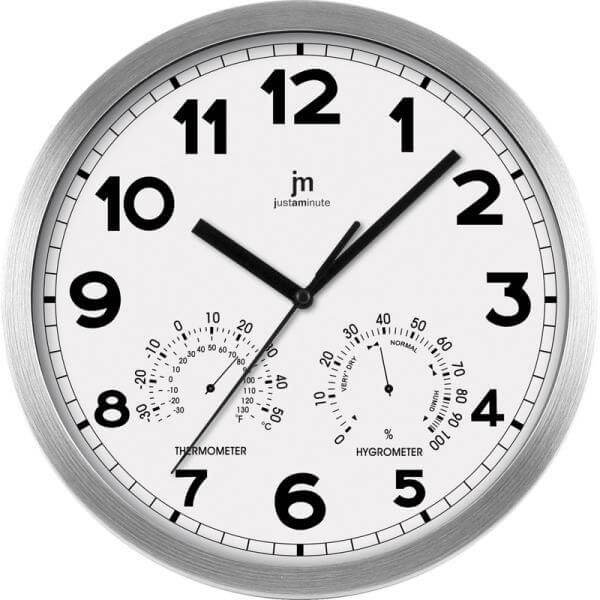Lowell -  Nástěnné hodiny s teploměrem a vlhkoměrem 14931B