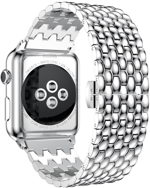 4wrist Ocelový tah s dračím vzorem pro Apple Watch 38/40/41 mm - Silver