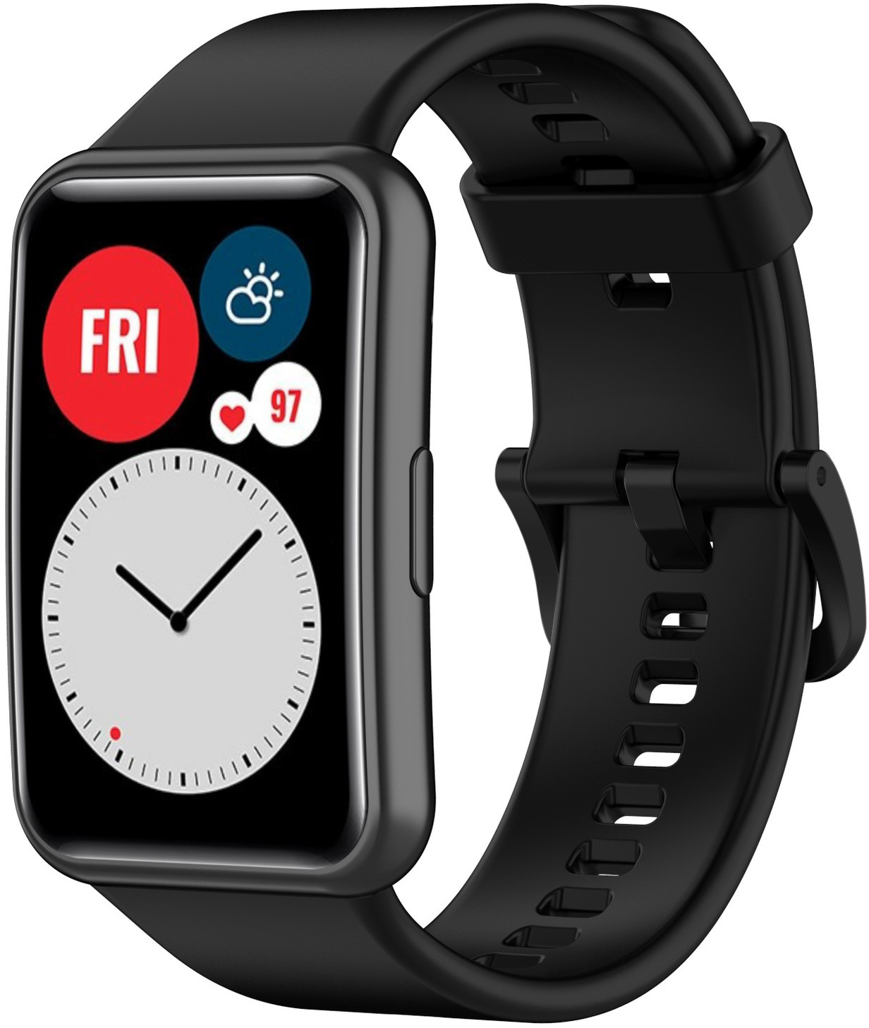4wrist -  Silikonový řemínek pro Huawei Watch FIT, FIT SE, FIT new - Black