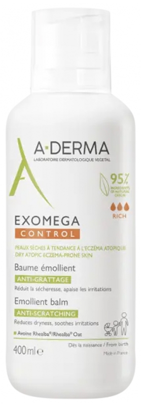 A-DERMA Emolienční balzám pro suchou pokožku se sklonem k atopickému ekzému Exomega Control (Emollient Balm) 400 ml