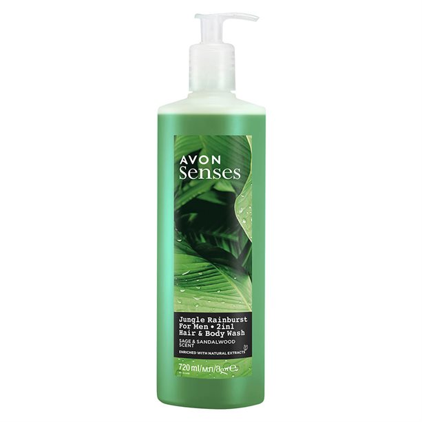 Avon Sprchový gel na tělo a vlasy s vůní šalvěje a santalového dřeva (Hair & Body Wash) 720 ml