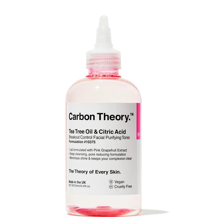 Carbon Theory Pleťové tonikum Tea Tree Oil & Citric Acid Breakout Control (Facial Purifying Tonic) 250 ml
