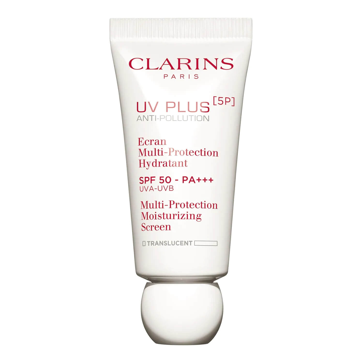 Clarins Víceúčelová ochranná emulze SPF 50 UV Plus Anti-pollution (Multi Protection Moisturizing Screen) 30 ml Translucent