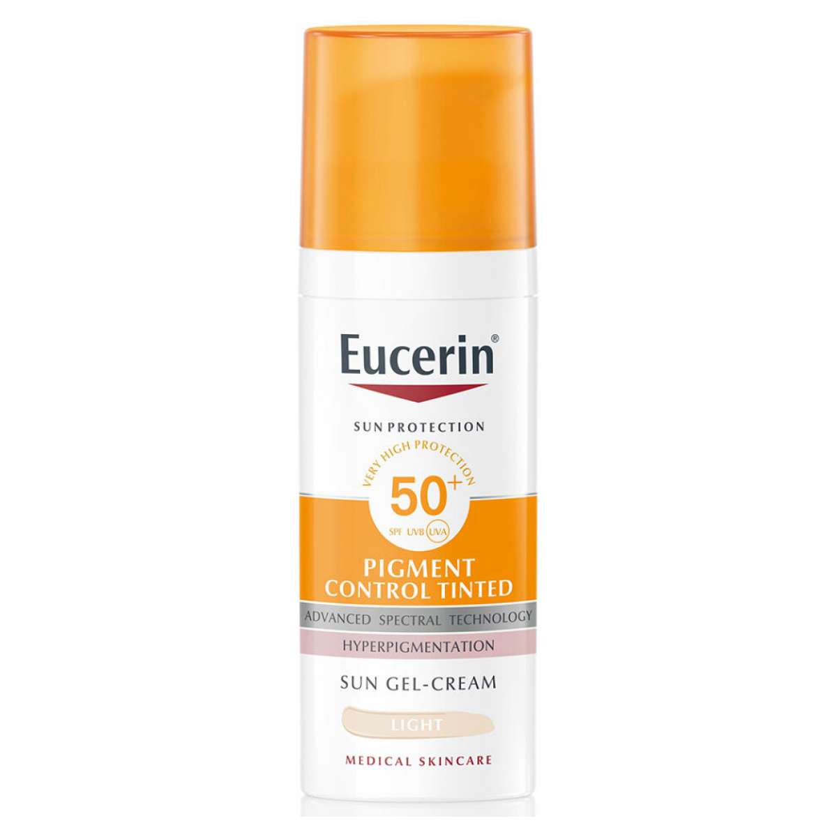 Eucerin Ochranný tónovací gelový krém na obličej SPF 50+ Pigment Control Tinted (Sun Gel-Cream) 50 ml Medium