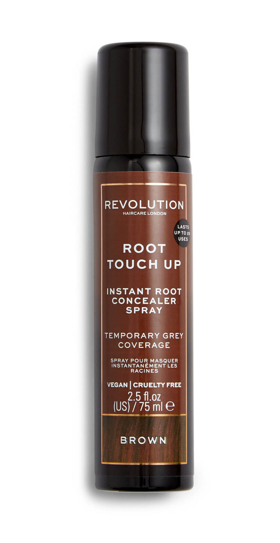 Revolution Haircare Sprej na krytí odrostů a šedých vlasů Root Touch Up (Instant Root Concealer Spray) 75 ml Brown